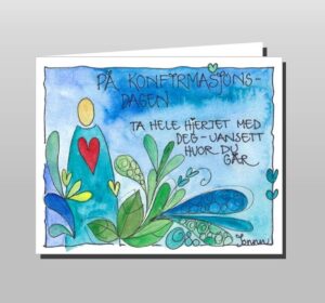 Konfirmasjonskort blå (dobbelt kort)