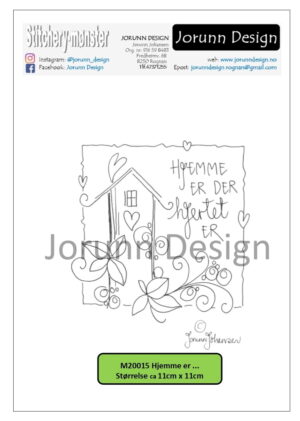 m20015 hjemme er… – Stitcherymønster