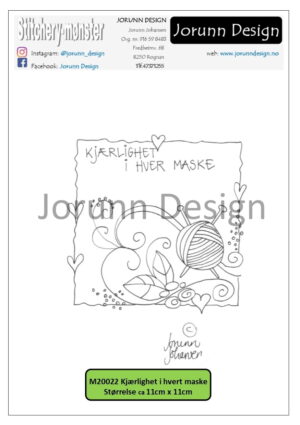 m20022 Kjærlighet … maske – Stitcherymønster