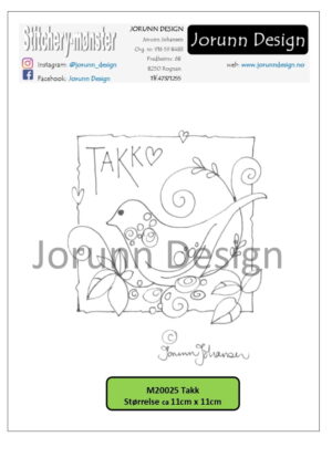 m20025 Takk – Stitcherymønster