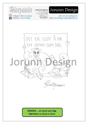 m20036 … en venn som deg – Stitcherymønster