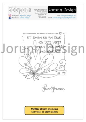 m30007 Et barn er en gave – Stitcherymønster
