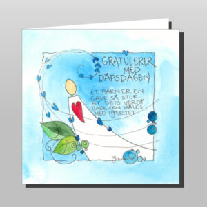 Dåpskort blå (dobbelt kort)