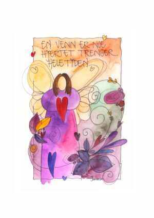 3500 En venn er noe hjertet trenger…(18x28cm)