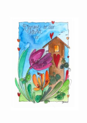 3501 Hjemmet er der hjertet er (18x28cm)